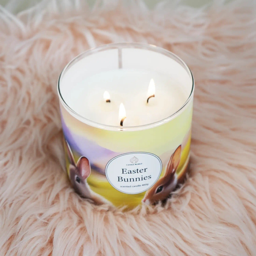 Candle World paas soja geurkaars 3 lonten Easter Bunnies 460 g