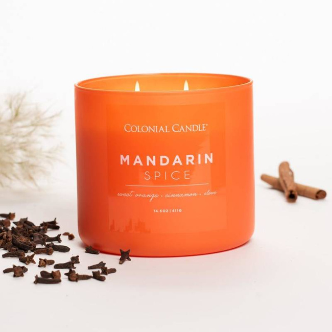 Colonial Candle Pop Of Color vonná sojová svíčka ve skle 3 knoty 14,5 oz 411 g - Mandarin Spice