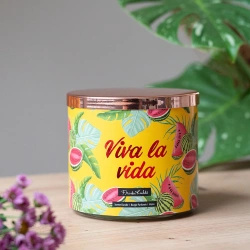 Frida Kahlo candela profumata in vetro esotico Viva la Vida 400 g