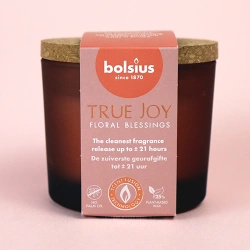 Bolsius True Joy mittlere Glas-Duftkerze 66/83 mm - Floral Blessings