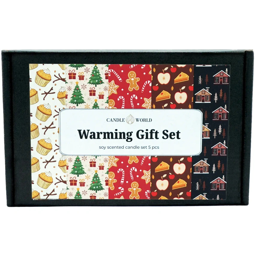 Candle World set regalo di Natale Warming Candele profumate di soia 5x20g