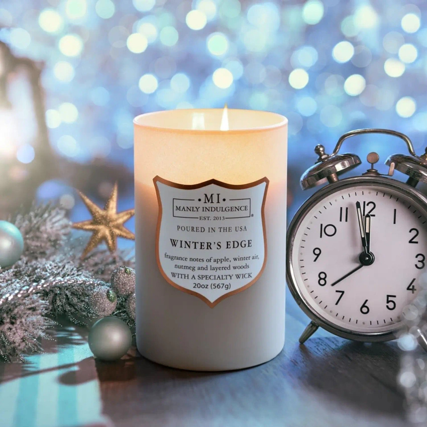 Soy scented candle for men Winter's Edge Colonial Candle