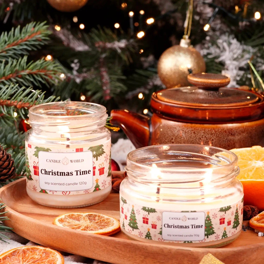 Candle World świąteczna świeca zapachowa sojowa słoik Christmas Time 120 g