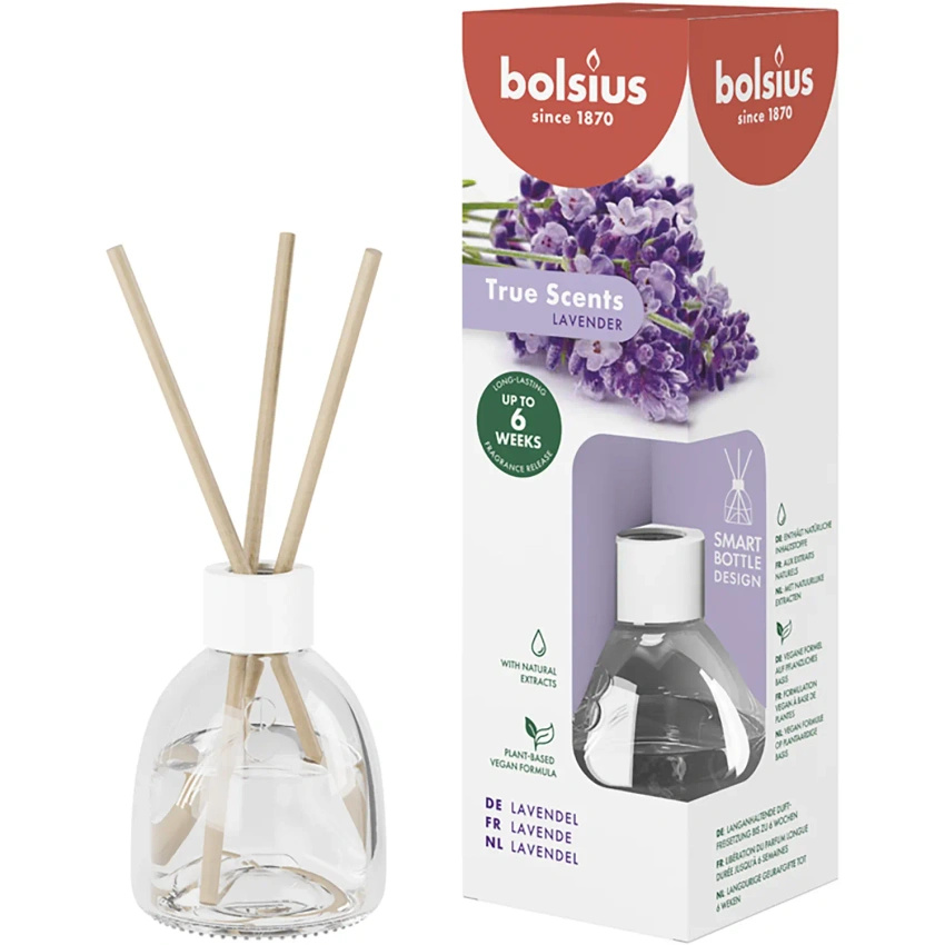 Bolsius True Scents duft-Diffusor-Sticks 60 ml Glas - Lavendel Lavendel