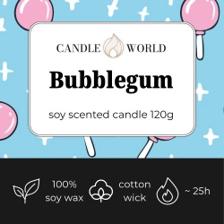 Candle World soy scented candle jar Bubblegum 120 g