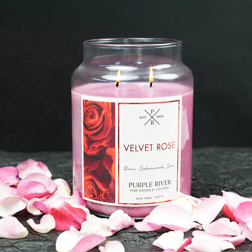 Soy scented candle Velvet Rose Purple River 623 g