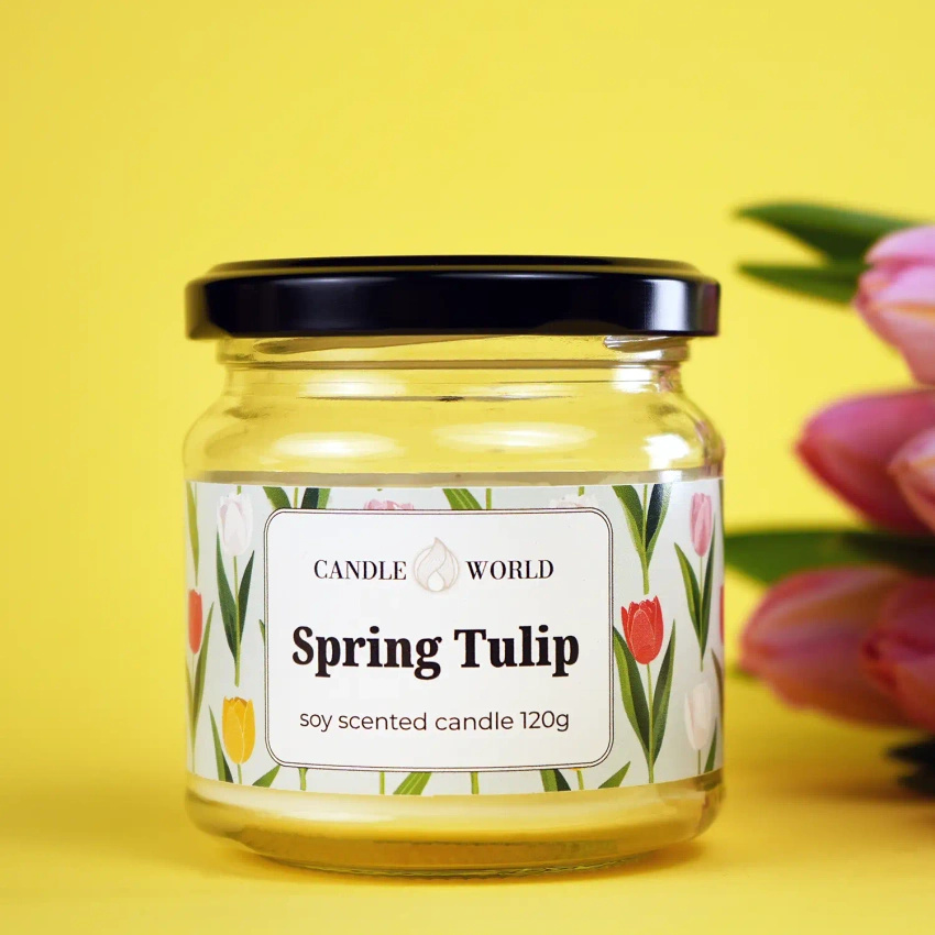 Candle World soja-Duftkerze im Glas Spring Tulip 120 g Tulpe