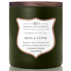 Vela perfumada de soja para hombre mecha de madera Colonial Candle - Moss Stone