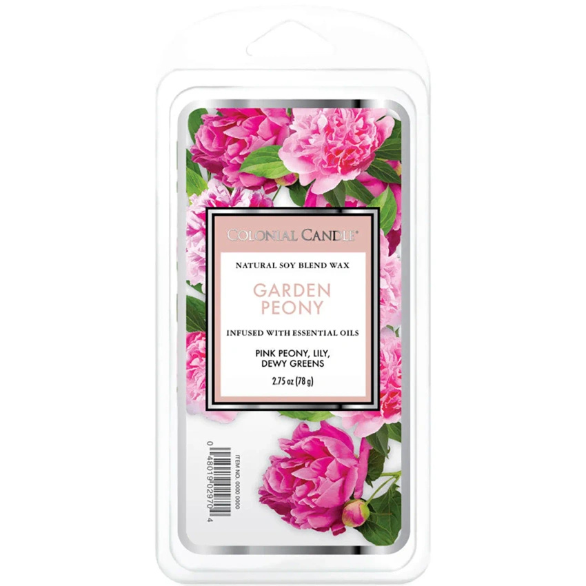 Cera floreale profumata alla soia 77 g Colonial Candle - Peonia da giardino
