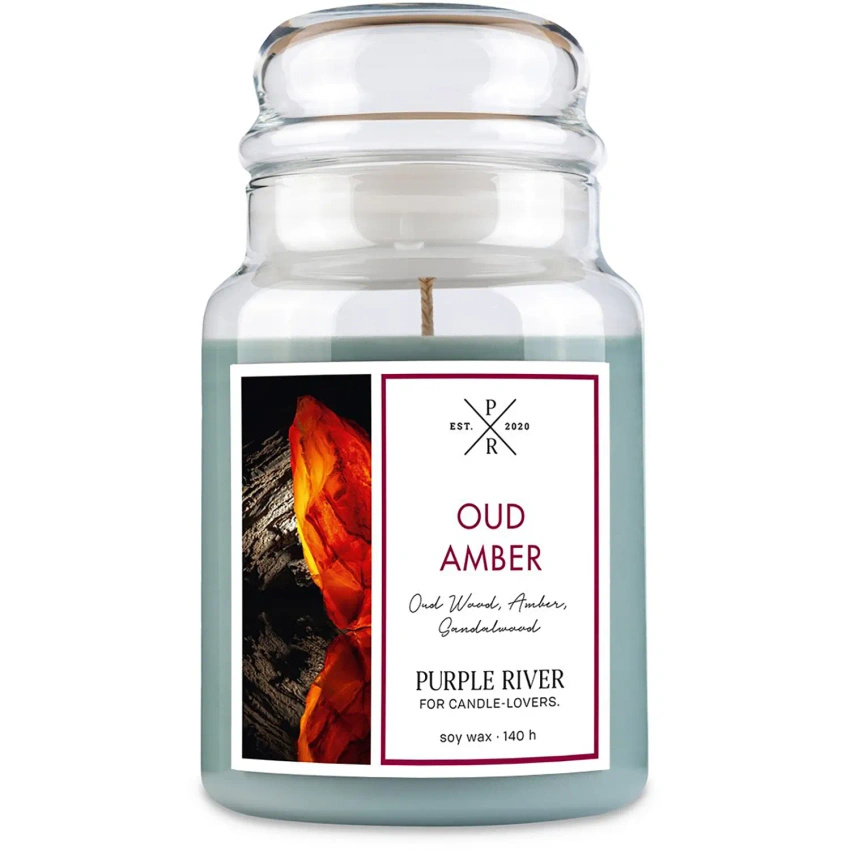 Soy scented candle Oud Amber Purple River 623 g