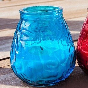 Venkovní zahradní svíčka bez vůně ve skle Bispol Lowboy ~ 17 h - Červená