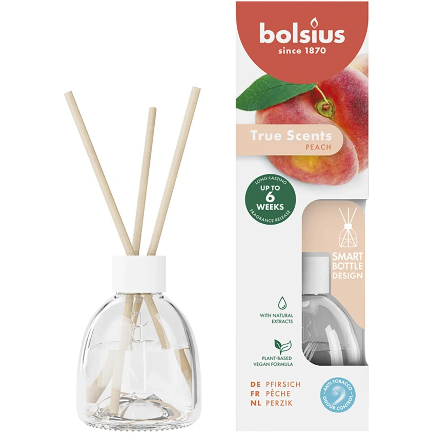 Bolsius True Scents diffusore di fragranze a bastoncini 60 ml in vetro - Pesca