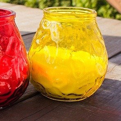 Unparfümierte Outdoor kerze im Glas Bispol Lowboy ~ 17 h - Rot