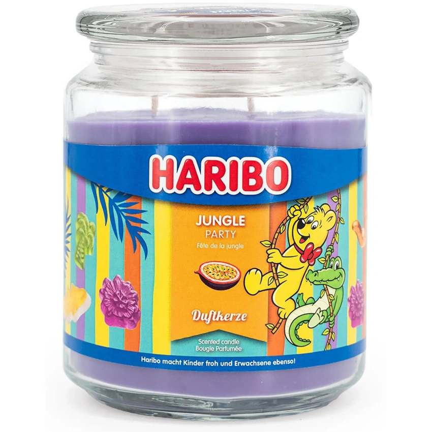 Haribo duża świeca zapachowa w szkle Jungle Party egzotyczne owoce 510 g