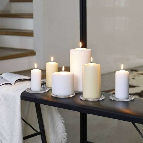 Bolsius unscented solid pillar candle 13 cm 130/68 mm - White