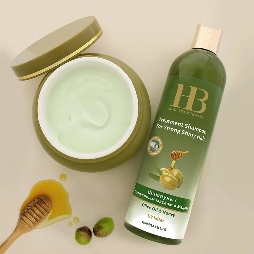 Nourishing hair shampoo with olive oil and honey with Dead Sea minerals 400 ml Health & Beauty