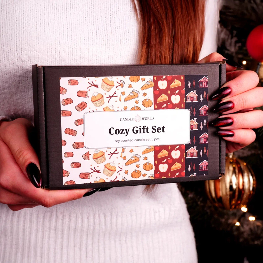 Candle World set de regalo Cozy velas perfumadas de soja 5x20g