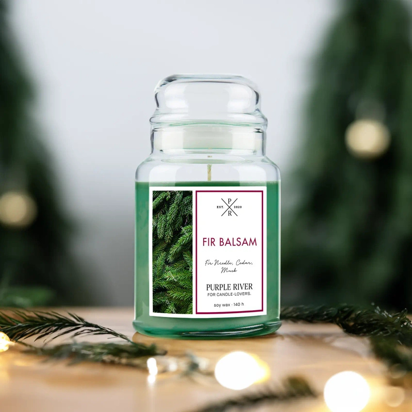 Sojová vonná svíčka Fir Balsam Purple River 623 g