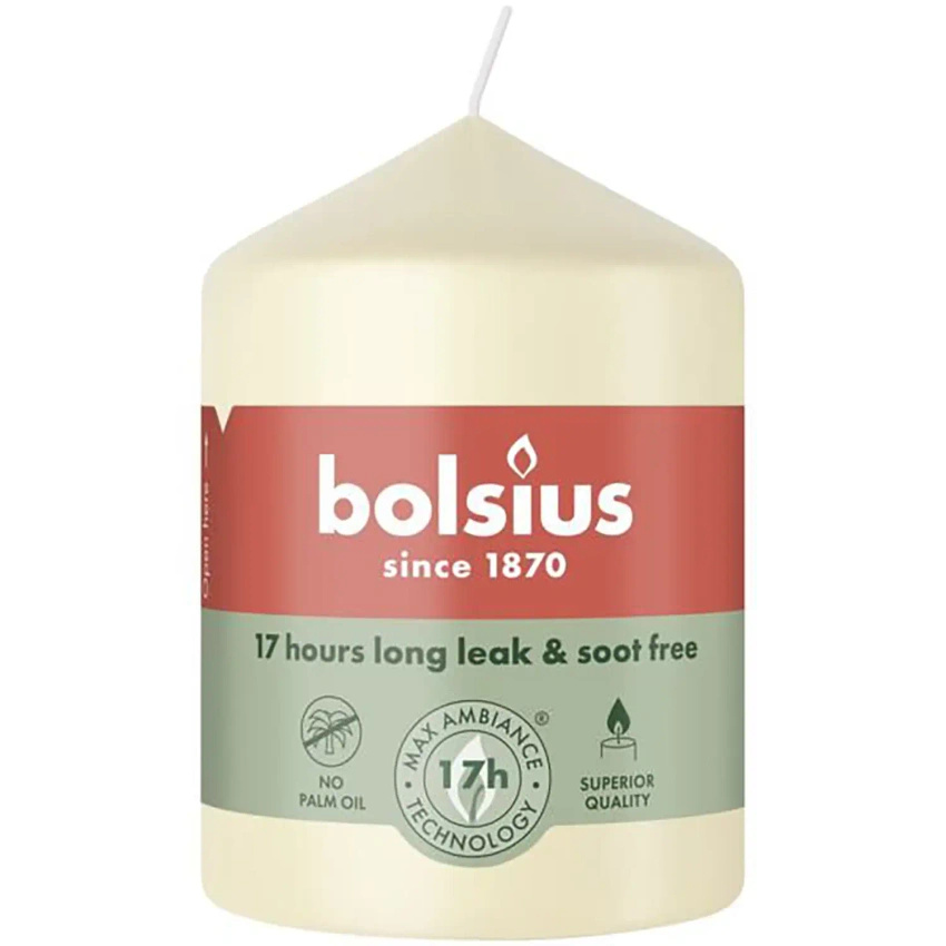 Bolsius bougie pilier non parfumée 80/58 mm Essentials - Soft Pearl