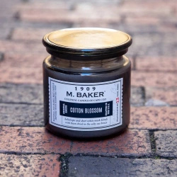 Colonial Candle M Baker grande bougie parfumée au soja pot d'apothicaire 14 oz 396 g - Cotton Blossom