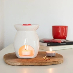 Bruciatore di aromi in ceramica bianca per cera e olio elegante minimalista semplice Candle Brothers Sabie