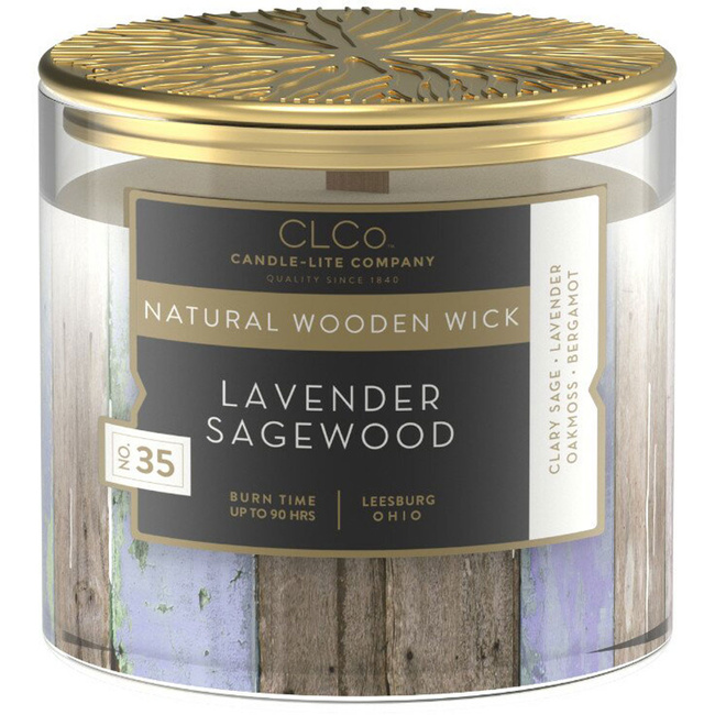 Vonná svíčka s dřevěným knotem Lavender Sagewood Candle-lite