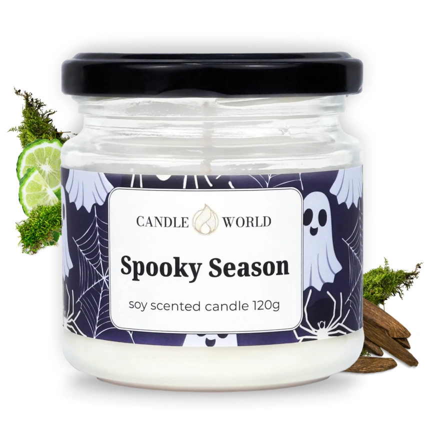 Candle World bougie de soja parfumée pot Spooky Season 120 g Forêt sombre