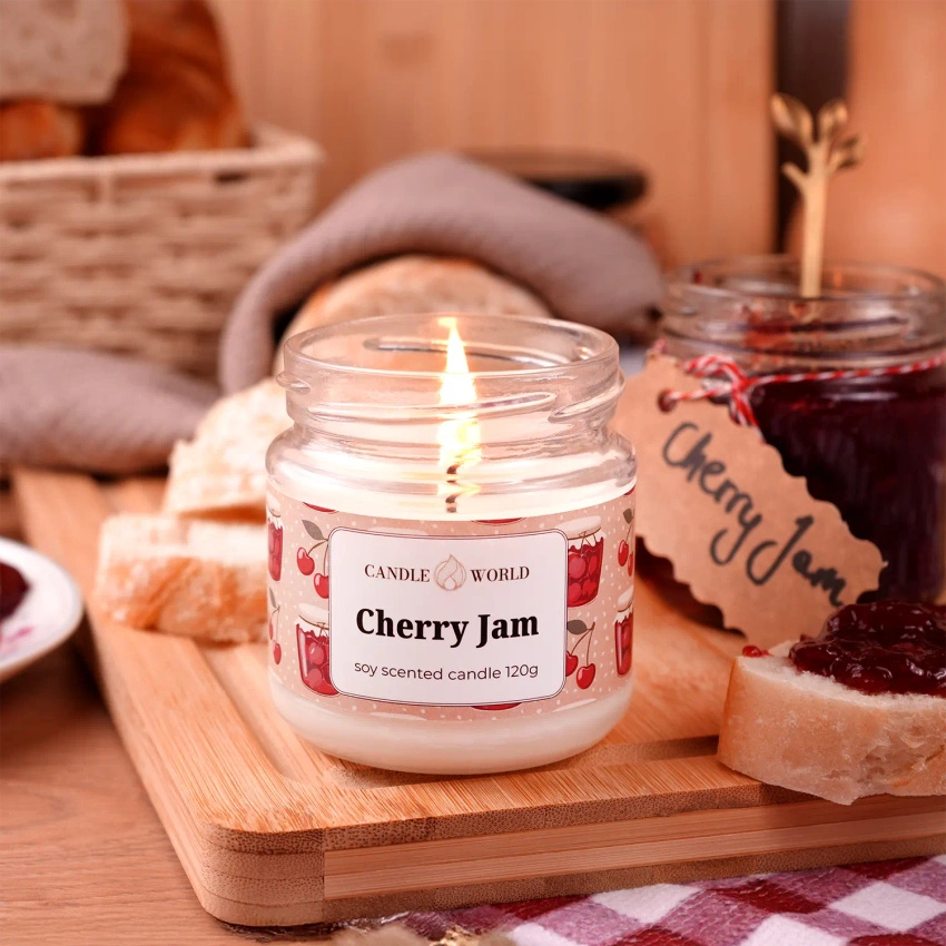 Candle World Soja Duftkerze Glas Cherry Jam 120 g Kirsche