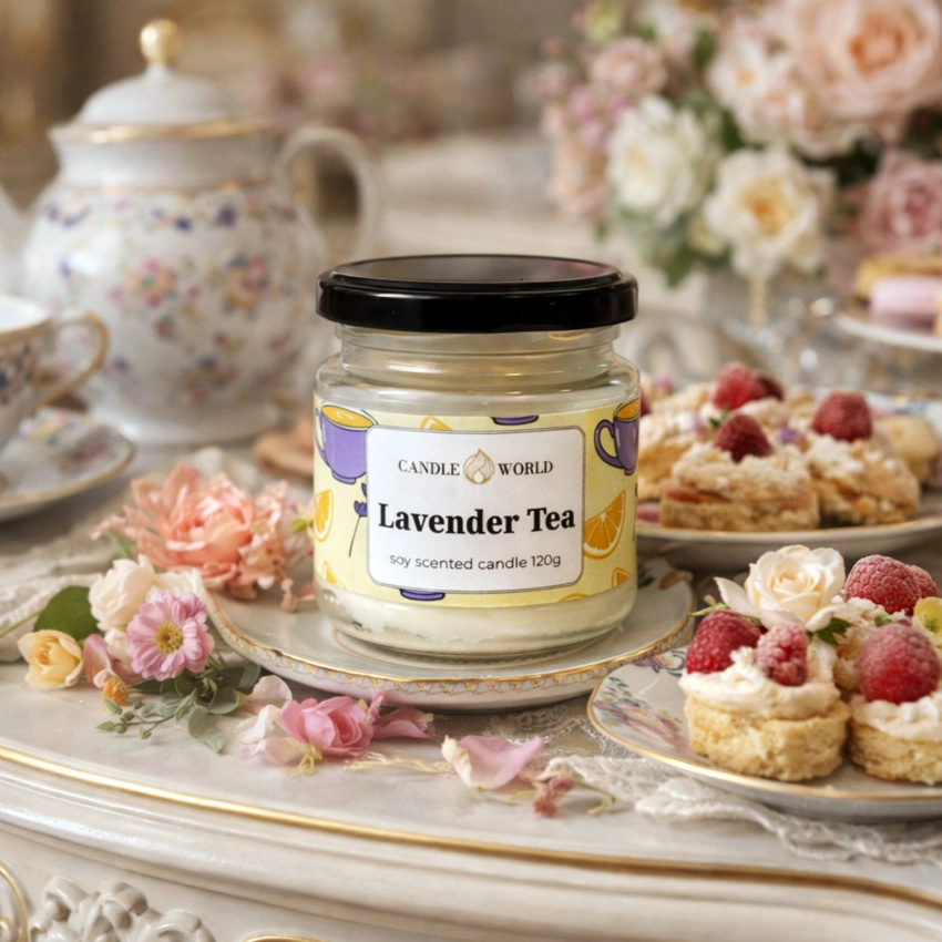 Candle World Soja Duftkerze Glas Lavender Tea 120 g Lavendel