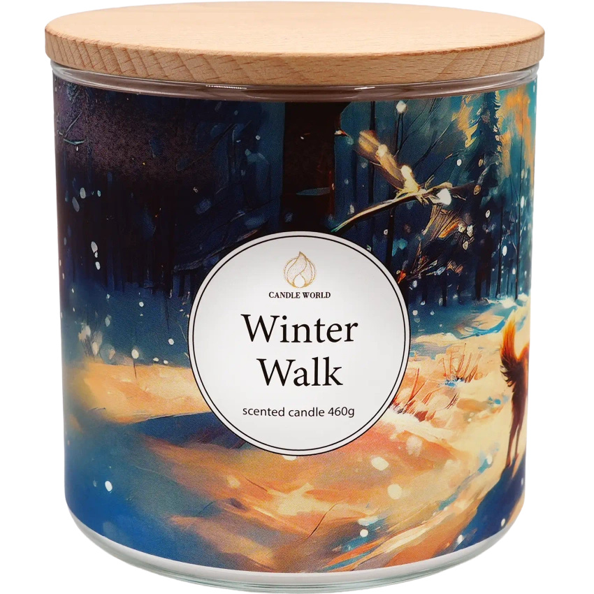 Candle World sojová vonná svíčka 3 knoty Winter Walk 460 g