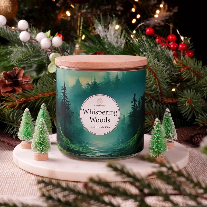 Candle World bougie parfumée au soja forêt 3 mèches Whispering Woods 460 g