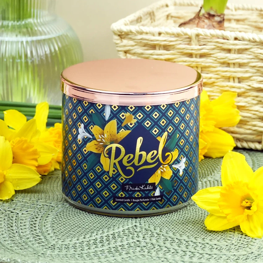 Frida Kahlo candela profumata in vetro Palo Santo Rebel 400 g