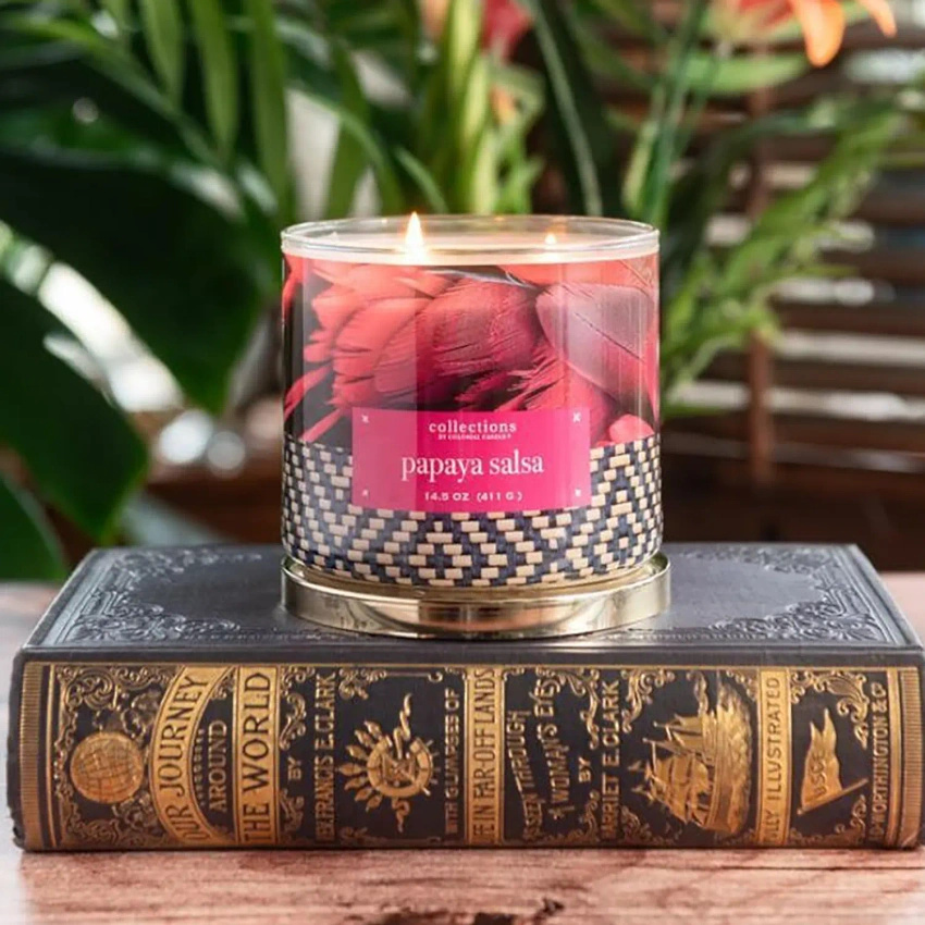 Soy scented candle Papaya Salsa Colonial Candle