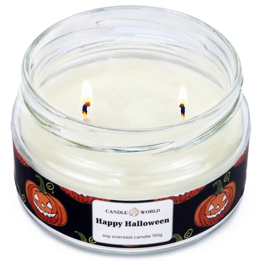 Candle World sojowa świeca zapachowa słoik Happy Halloween 110 g Dynia