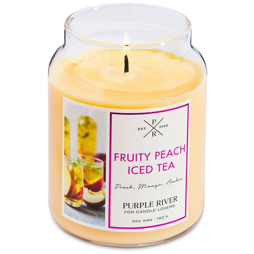 Duftkerze soja	Fruity Peach Iced Tea Purple River 623 g