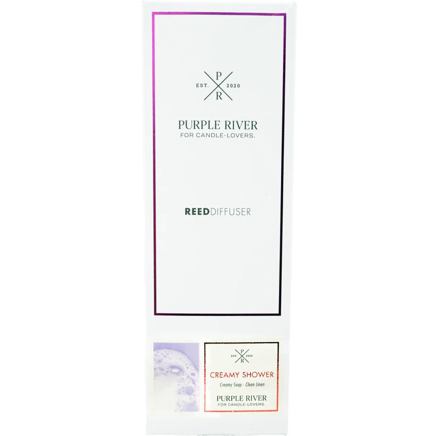 Purple River bastoncini di profumo Creamy Shower in un flacone di vetro da 100 ml