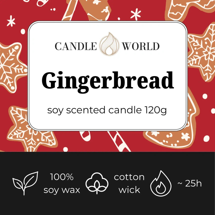 Candle World bougie parfumée de Noël soja pot Gingerbread 120 g