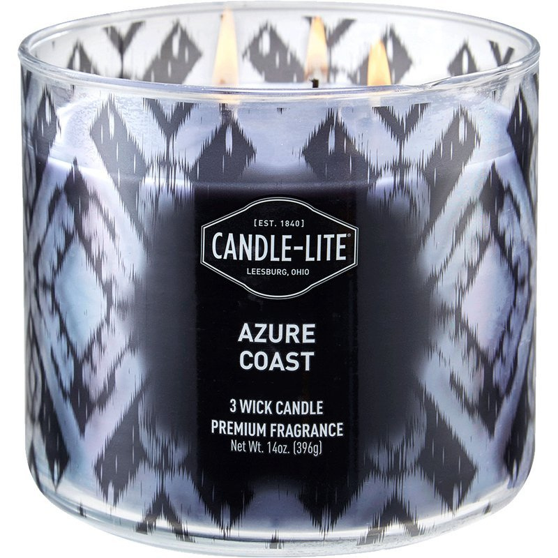 Vela perfumada natural 3 mechas - Azure Coast Candle-lite