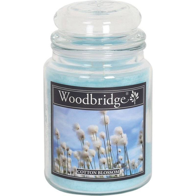 Vonná svíčka ve skleněné velké bavlněné Woodbridge - Cotton Blossom