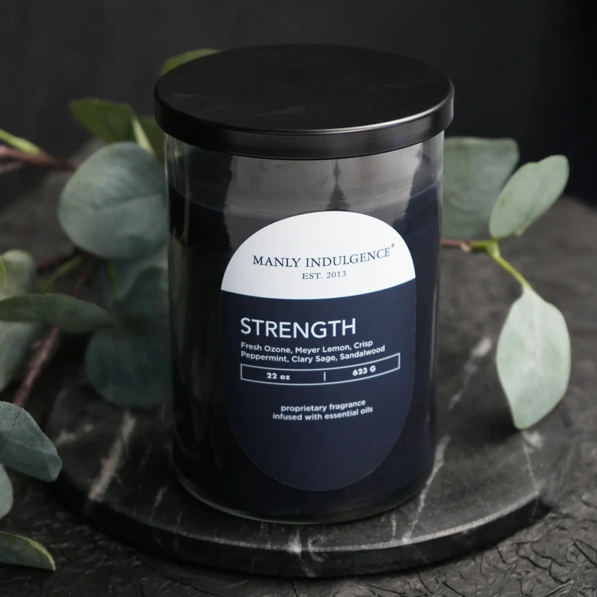 Masculine soy scented candle Strength Colonial Candle