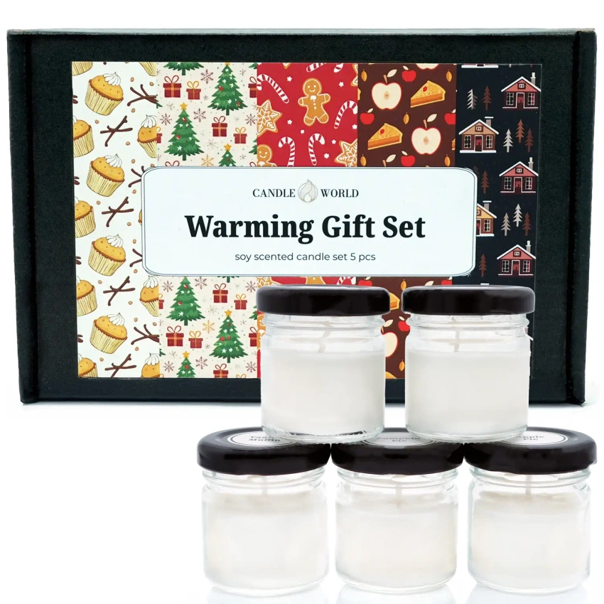 Candle World świąteczny zestaw prezentowy Warming sojowe świece zapachowe 5x20 g
