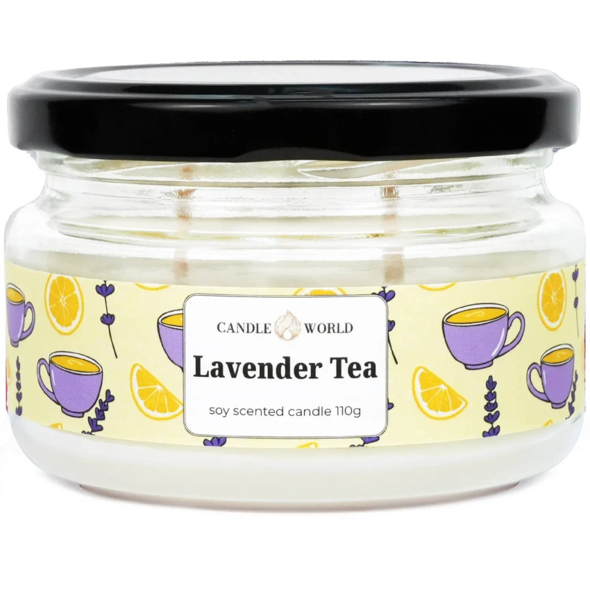Candle World sojowa świeca zapachowa słoik Lavender Tea 110 g Lawenda