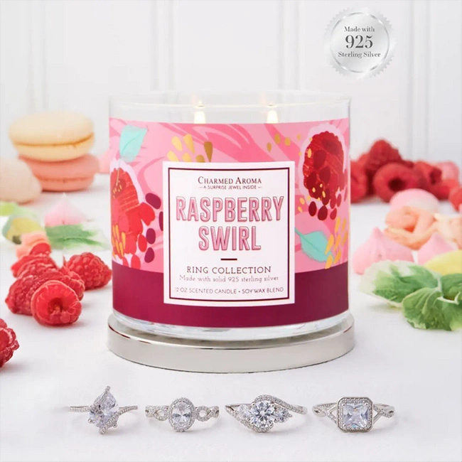 Ювелирная свеча Charmed Aroma 340 г кольцо - Raspberry Swirl
