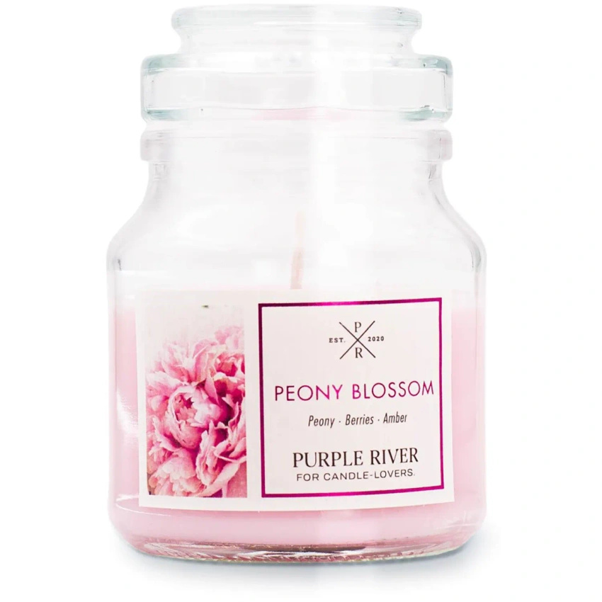 Vela de soja aromática Peony Blossom Purple River 113 g