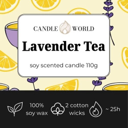 Candle World bougie parfumée au soja Lavender Tea 110 g Lavande