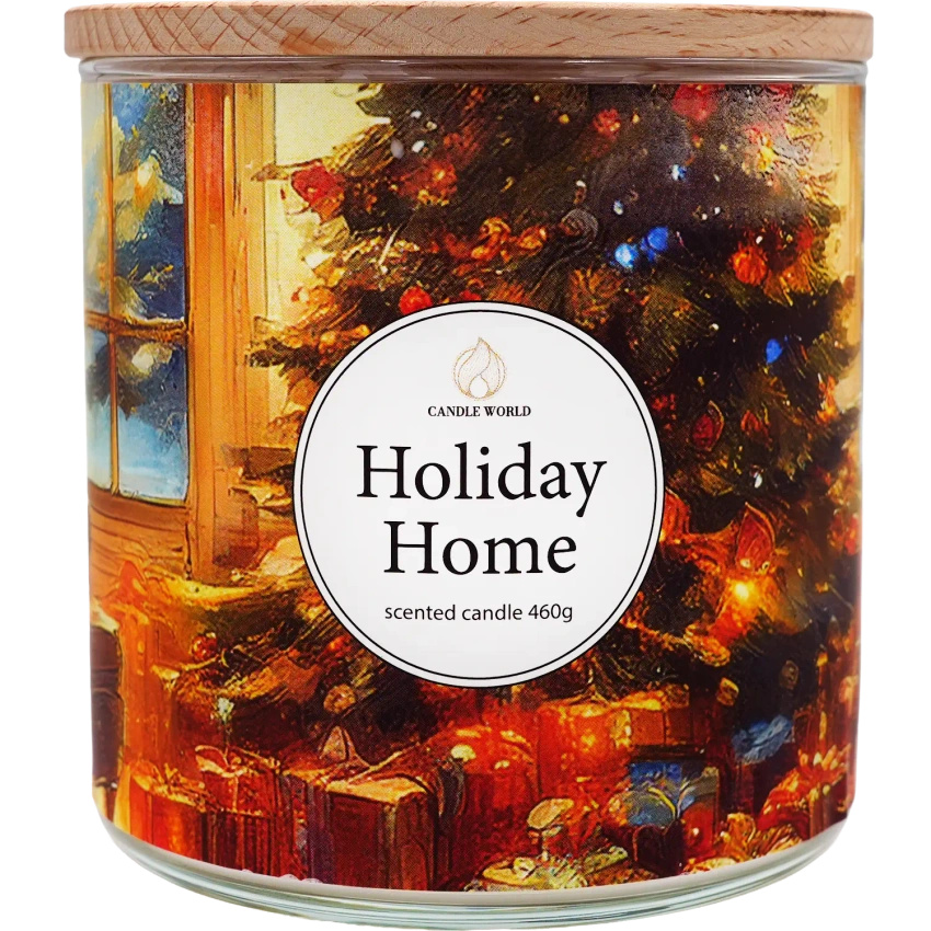 Candle World kerst geurkaars van soja 3 lonten Holiday Home 460 g