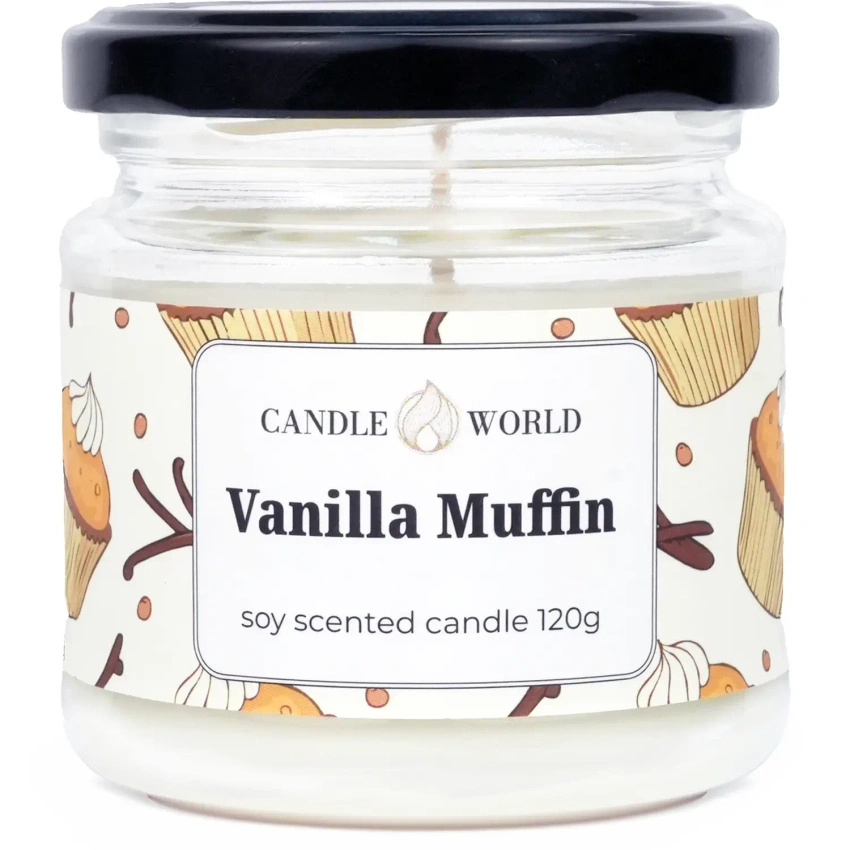 Candle World sojová vonná svíčka sklenice Vanilla Muffin 120 g Vanilka