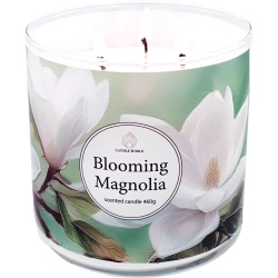 Candle World soja-Blumenduftkerze 3 Dochte Blooming Magnolia 460 g