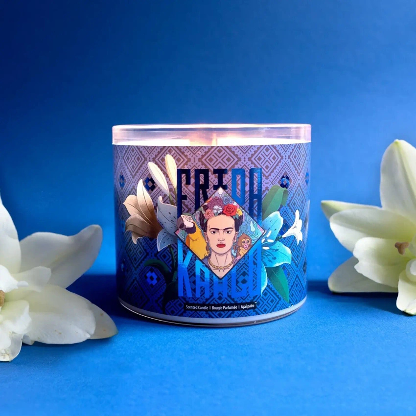 Frida Kahlo geurkaars in glas acai palm kasjmier FRIDA 400 g