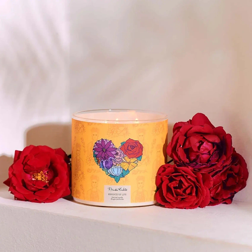 Frida Kahlo vonná svíčka ve skle jasmín ovoce Essence of Life 400 g